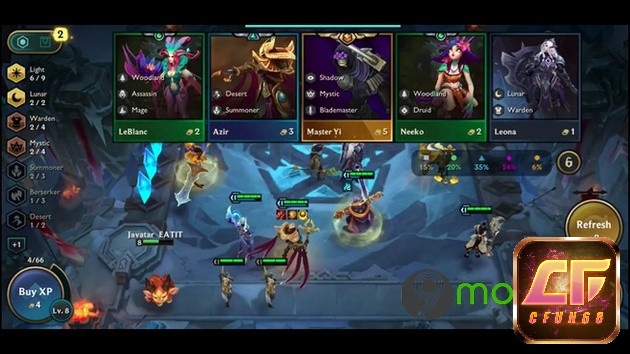 Ở mỗi vòng đấu người chơi có thể tuỳ chọn các nhân vật và xây dựng đội hình đầy đa dạng
