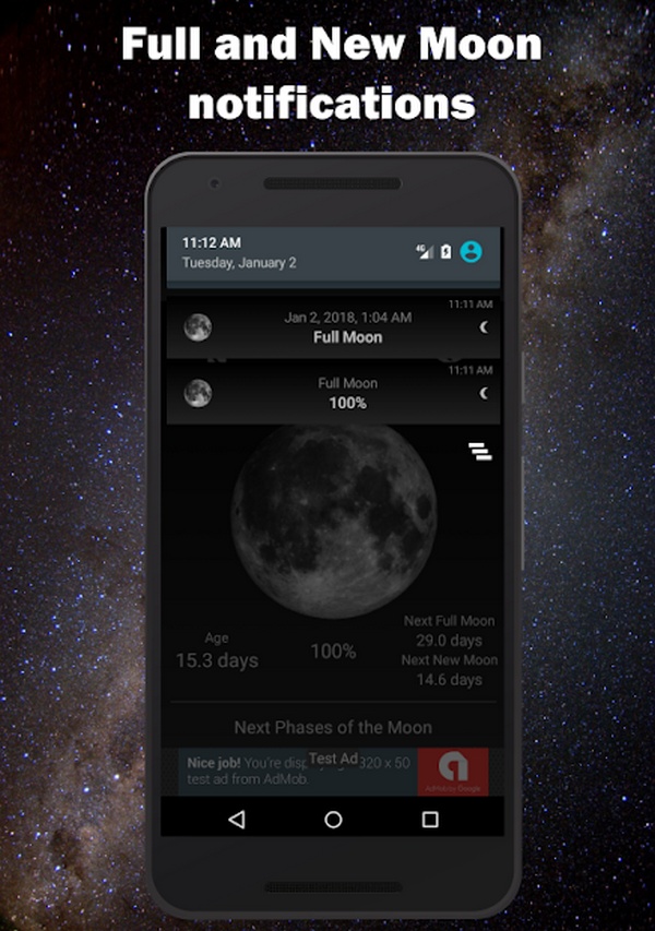 App Moon Phase Calender - Xem giờ mọc, lặn mặt trăng/trời 4.0