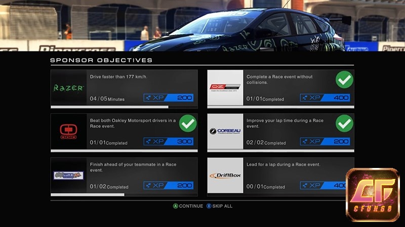 Một số nhiệm vụ trong game Grid Autosport
