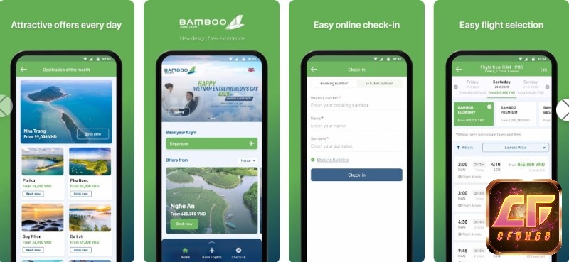 App Bamboo Airways có nhiều ưu đãi nổi bật.