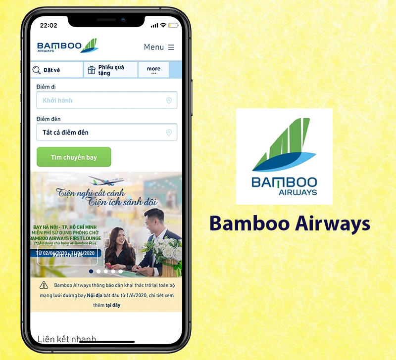 App Bamboo Airways - Ứng dụng chính thức của hãng Bamboo