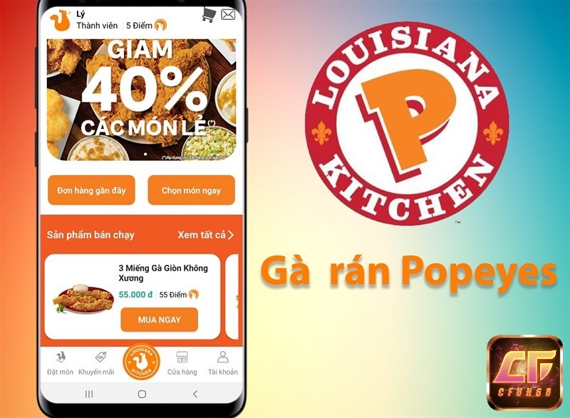 App Gà rán Popeyes thỏa sức gọi các món ăn mà bạn yêu thích