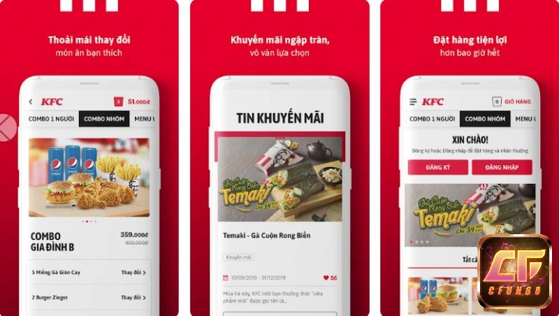 App KFC Vietnam có nhiều ưu điểm nổi bật
