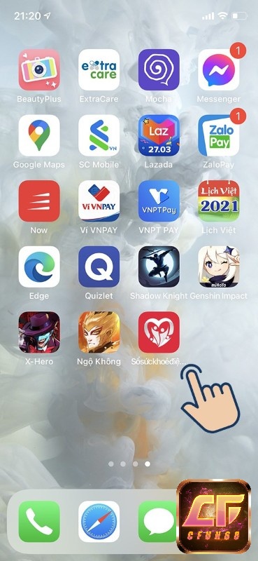 Giao diện của app tại màn hình chính
