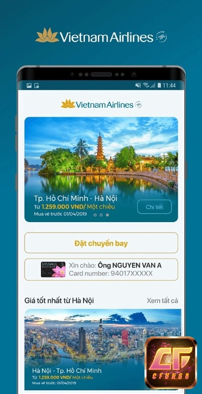Đặt vé máy bay Vietnam Airlines và check in trực tuyến