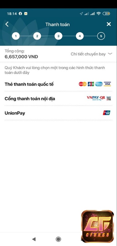 App Vietnam Airlines hỗ trợ đa dạng các loại hình thanh toán trực tuyến