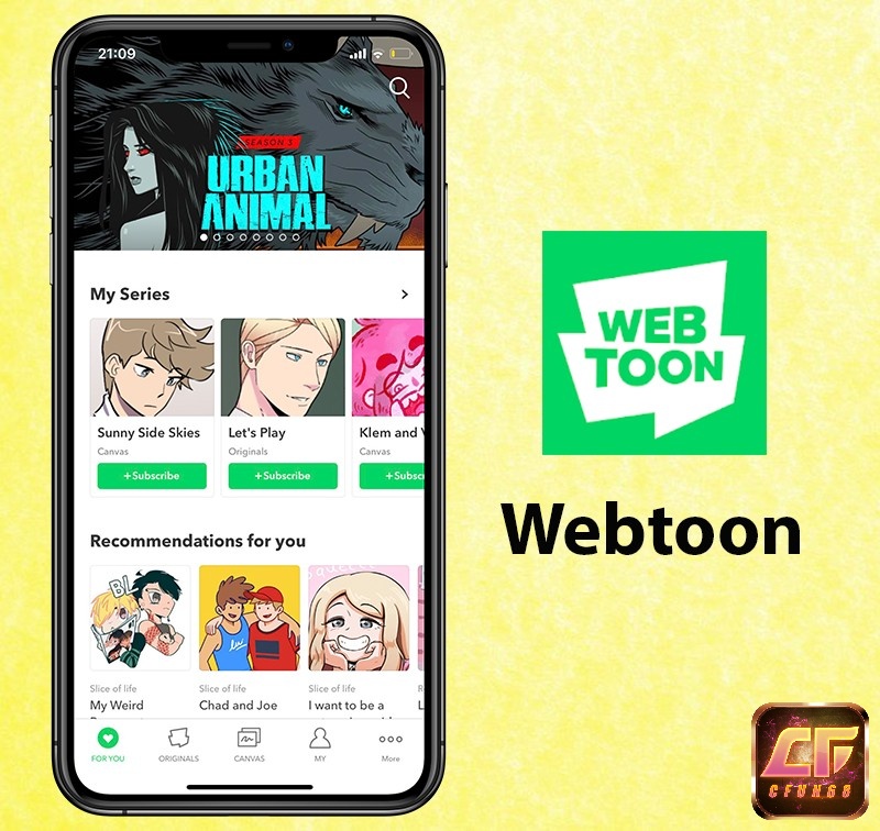 App Webtoon là ứng dụng đọc truyện tiếng Anh nổi tiếng hiện nay.
