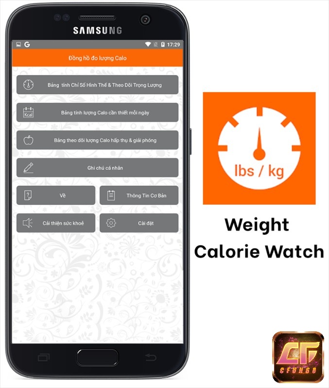 App Weight Calorie Watch ứng dụng theo dõi chỉ số cân nặng, calo mỗi ngày.