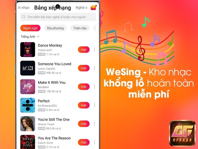 Hát Karaoke miễn phí trên app WeSing với kho nhạc khổng lồ