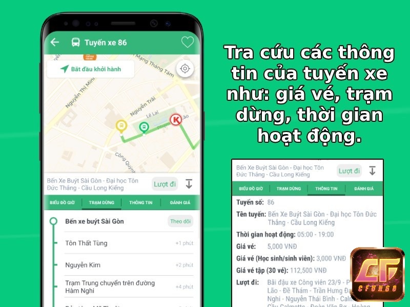 App Bus Map giúp các bạn tra cứu trước được các thông tin của tuyến xe