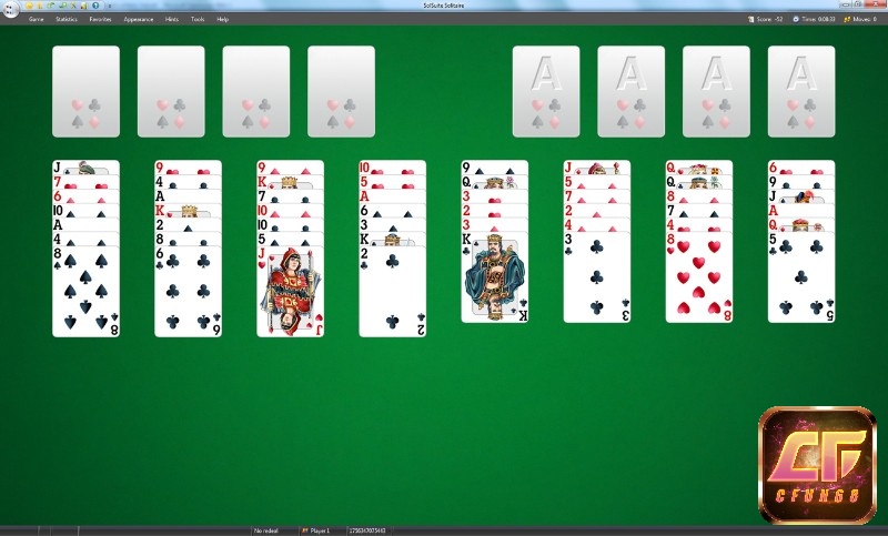 Nhiệm vụ chính của người chơi là xây dựng tám chồng bài nền trên bàn chơi từ hai bộ bài