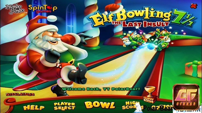 Nhân vật chính trong game Elf Bowling là ông Santa Claus