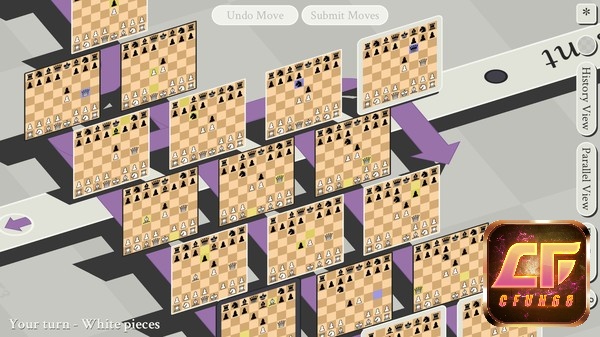 Đồ họa của game 5D Chess With Multiverse Time Travel mang phong cách đơn giản nhưng tinh tế