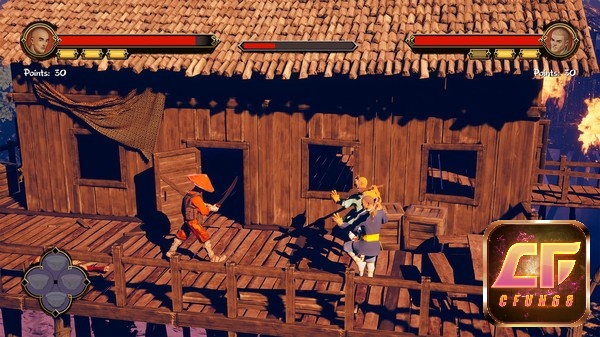 Lối chơi của game 9 Monkeys of Shaolin là một sự pha trộn giữa hai thể loại beat 'em up và hành động đi cảnh
