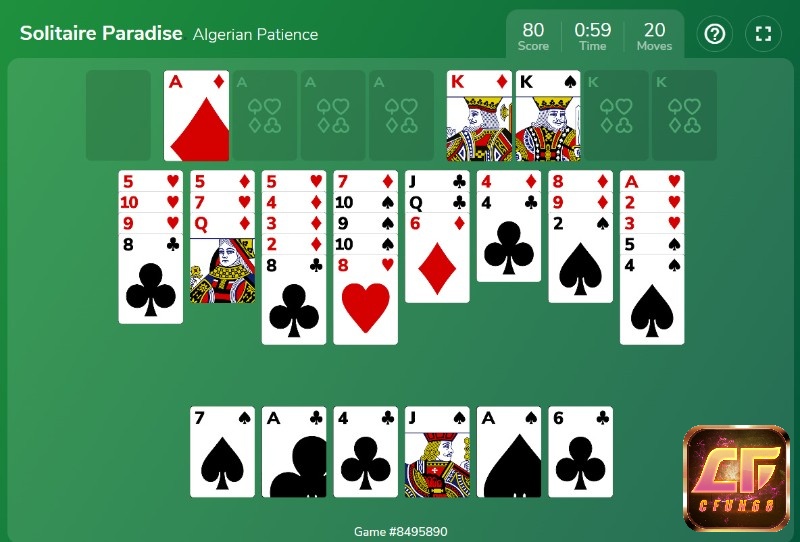 Nhiệm vụ chính trong trò chơi Algerian là xếp các lá bài theo thứ tự nhất định