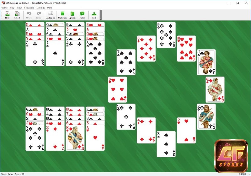 Game Casket (solitaire) có lối chơi xếp bài quen thuộc