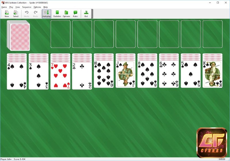 Nhiệm vụ trong game Casket (solitaire) là sắp xếp toàn bộ bộ bài 52 lá thành bốn nền riêng biệt