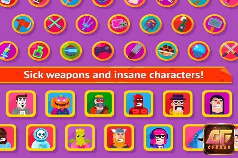 Các nhân vật trong game độc đáo và đa dạng các màu sắc