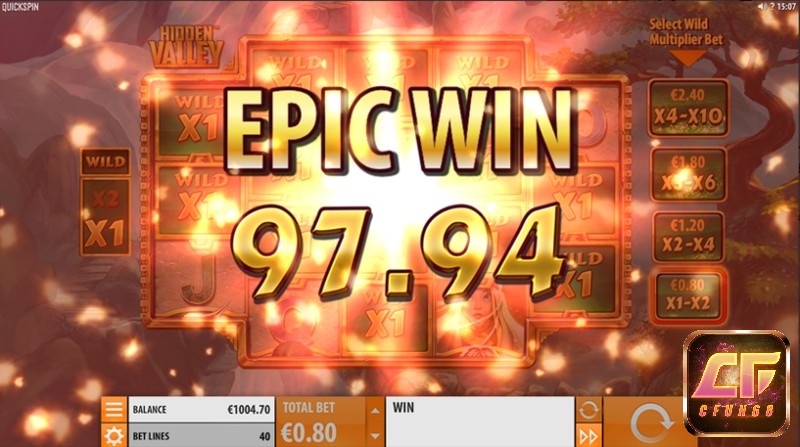 Phần thưởng EPIC WIN lên đến 97,74