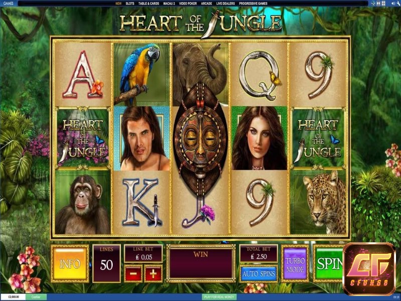 Giao diện chính của slot game với các biểu tượng hoang dã khác nhau