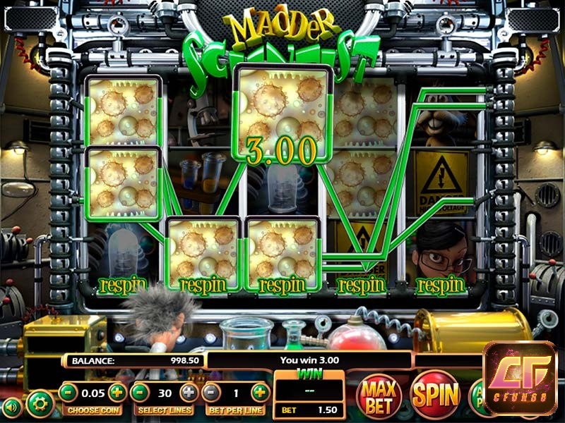 Trò chơi slot Madder Scientist được phát hành bởi Betsoft