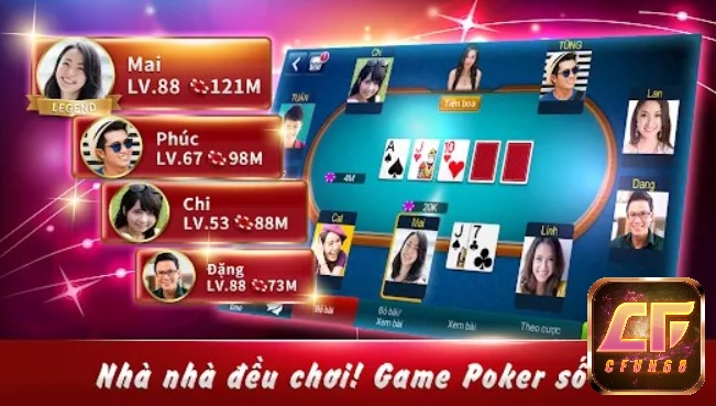 Ông trùm Poker là game bài điện thoại có hệ thống toàn thế giới