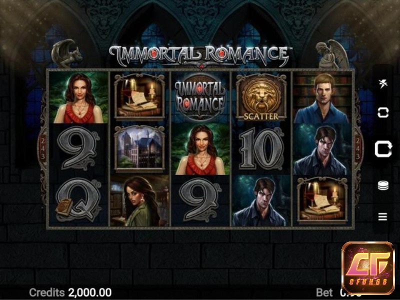 Tính năng thưởng trong game Immortal Romance với tỷ lệ thưởng cao