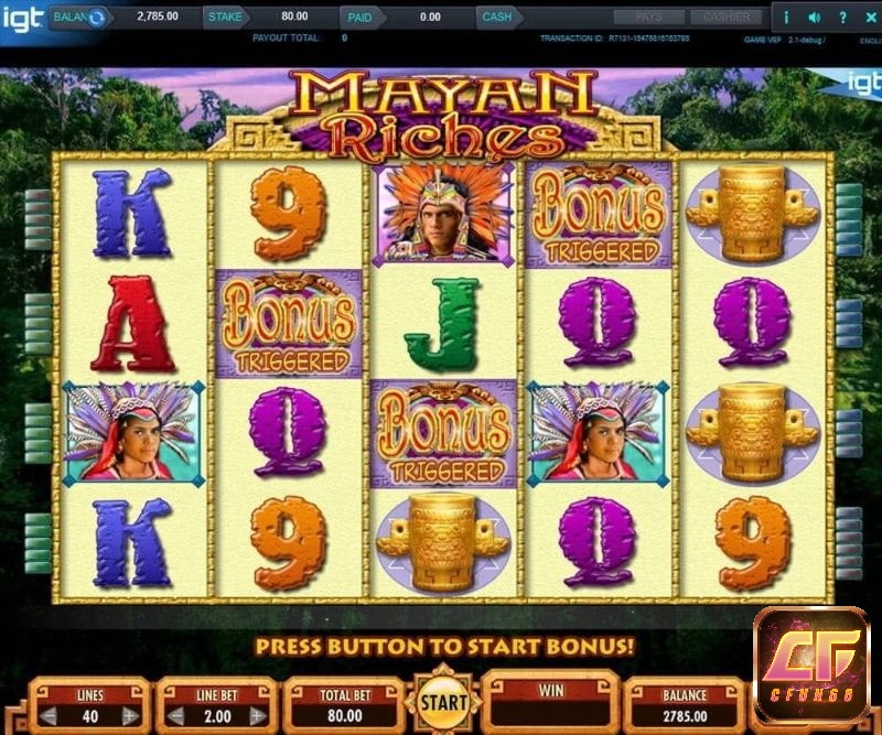 Mayan Riches slot của nhà IGT có thiết kế 5 cuộn, 3 hàng