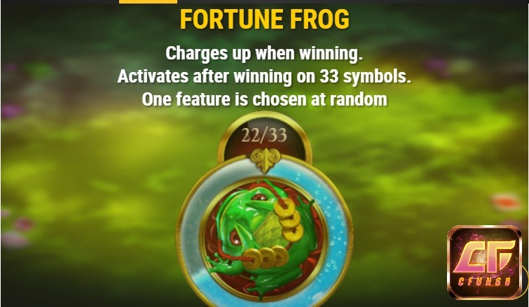 Fortune Frog được kích hoạt khi có cụm chiến thắng 33 biểu tượng